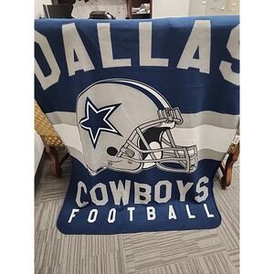 Dallas Cowboys Football Helmet Large NFL Fleece Throw Blanket 46" x 60" Official